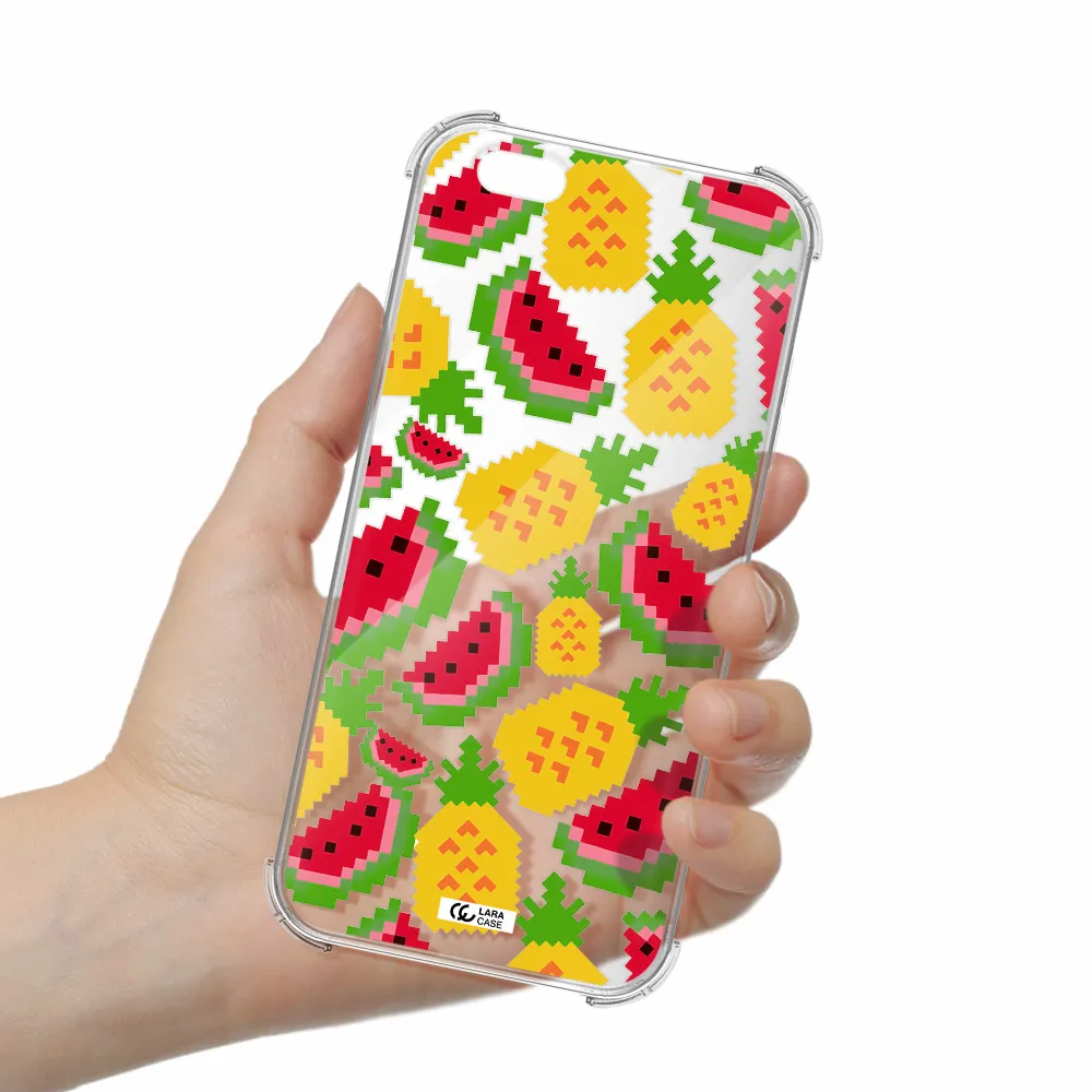 a pattern of watermelon and pineapples Apple iPhone 6 s plus Clear PC Case