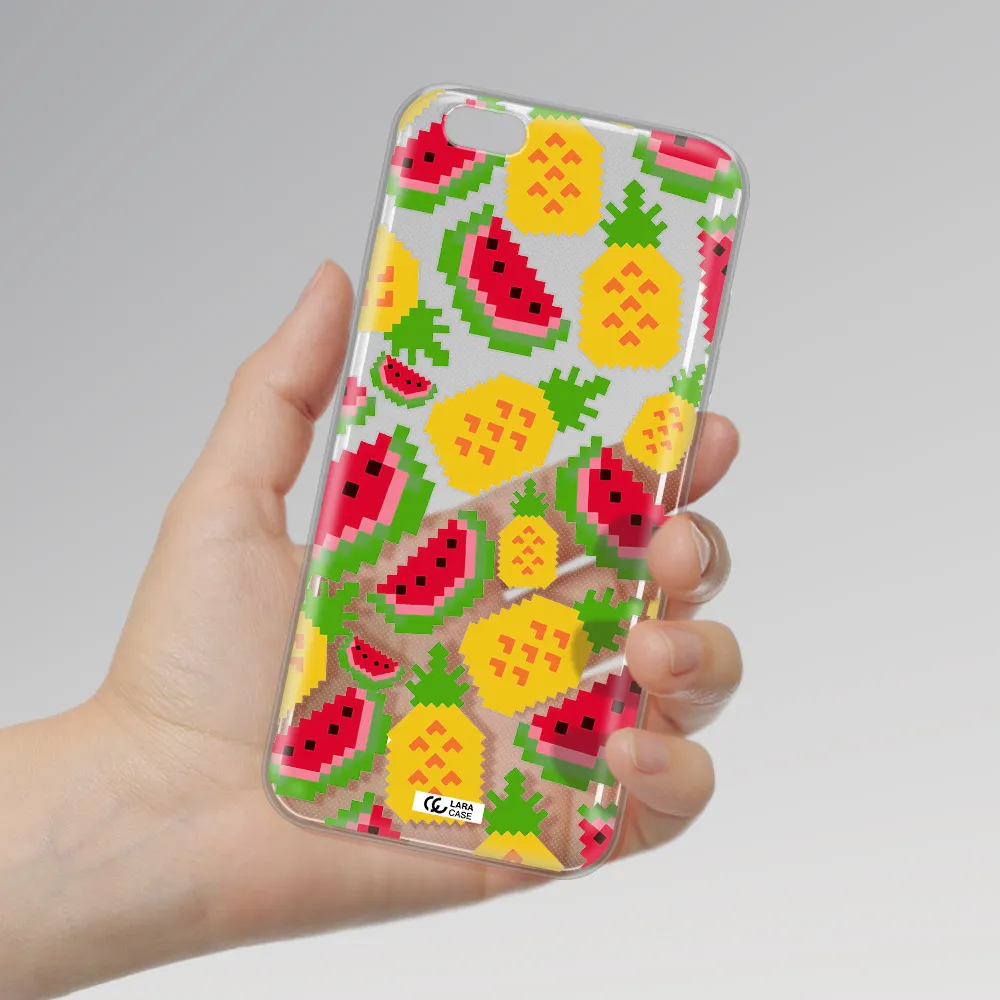 a pattern of watermelon and pineapples Apple iPhone 6 s plus Clear TPU Case