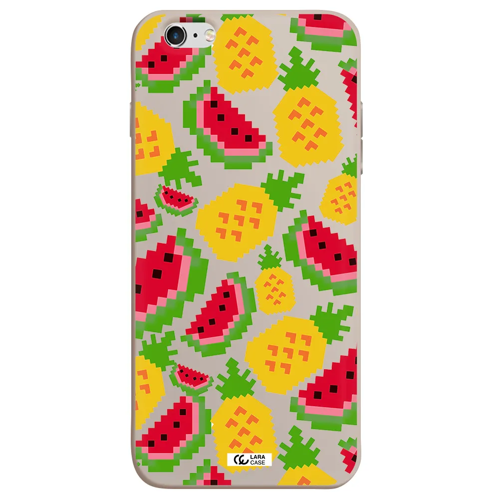a pattern of watermelon and pineapples Apple iPhone 6 s plus Silicone Stone Case