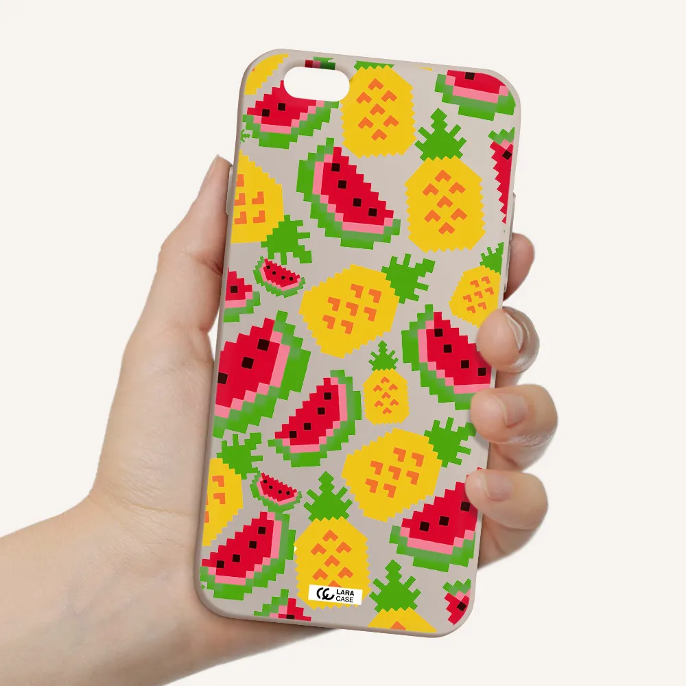 a pattern of watermelon and pineapples Apple iPhone 6 Silicone Stone Case