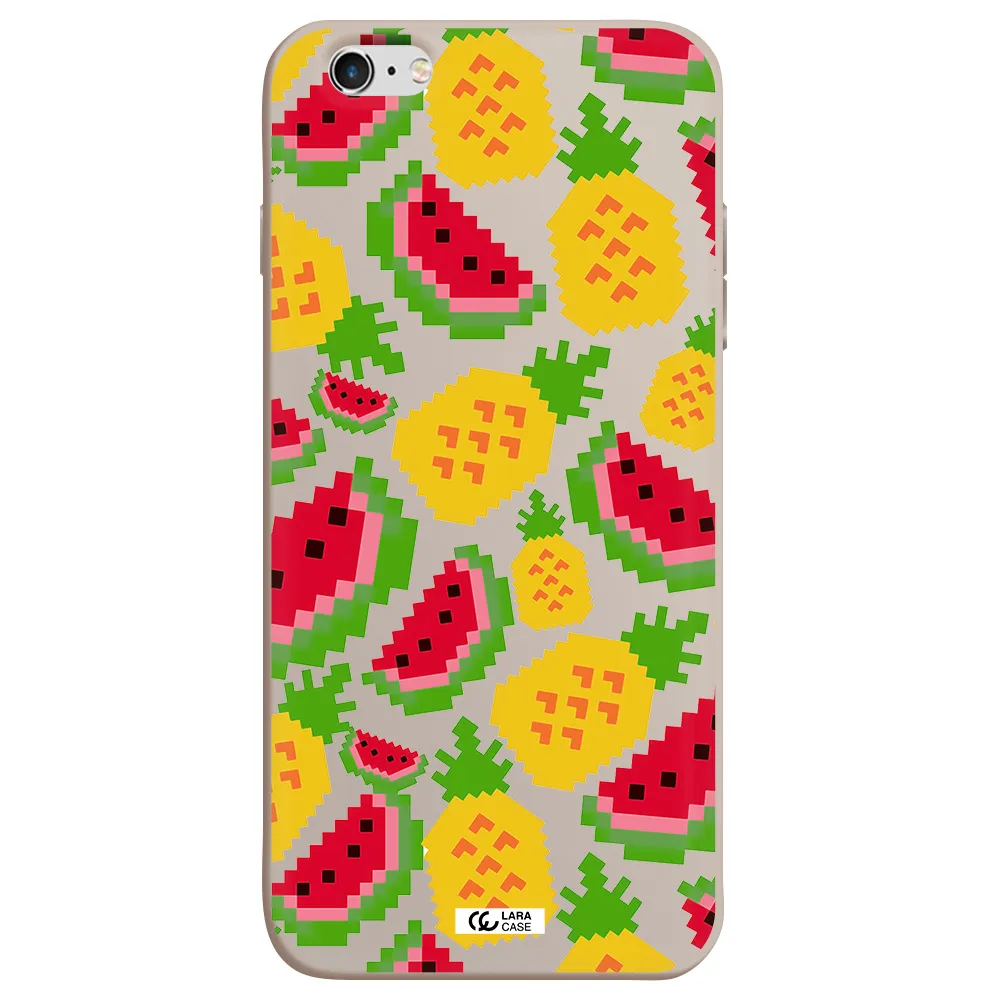 a pattern of watermelon and pineapples Apple iPhone 6S Silicone Stone Case