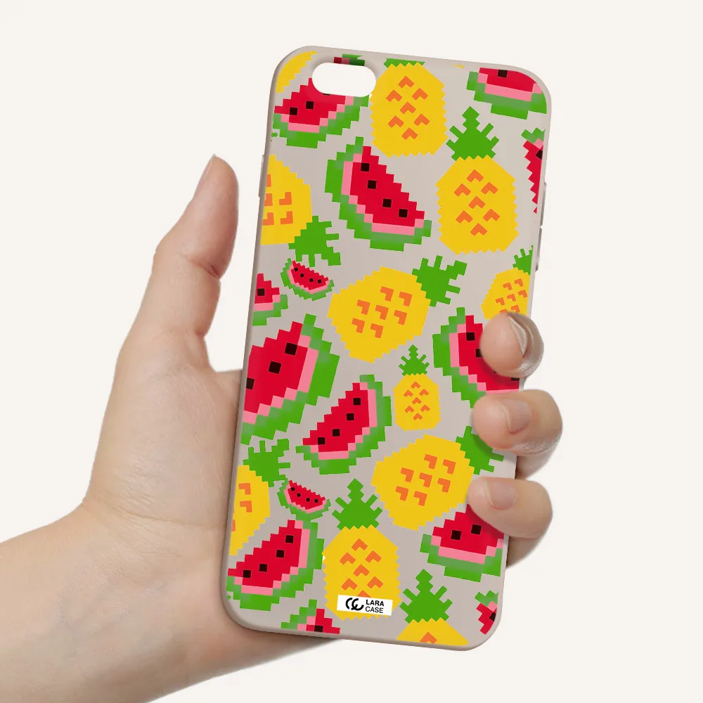 a pattern of watermelon and pineapples Apple iPhone 6S Silicone Stone Case