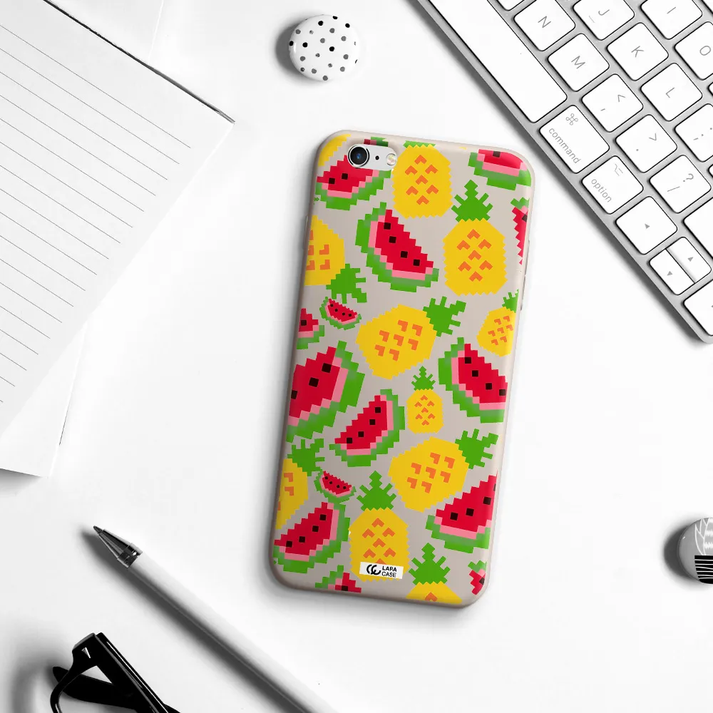a pattern of watermelon and pineapples Apple iPhone 6S Silicone Stone Case
