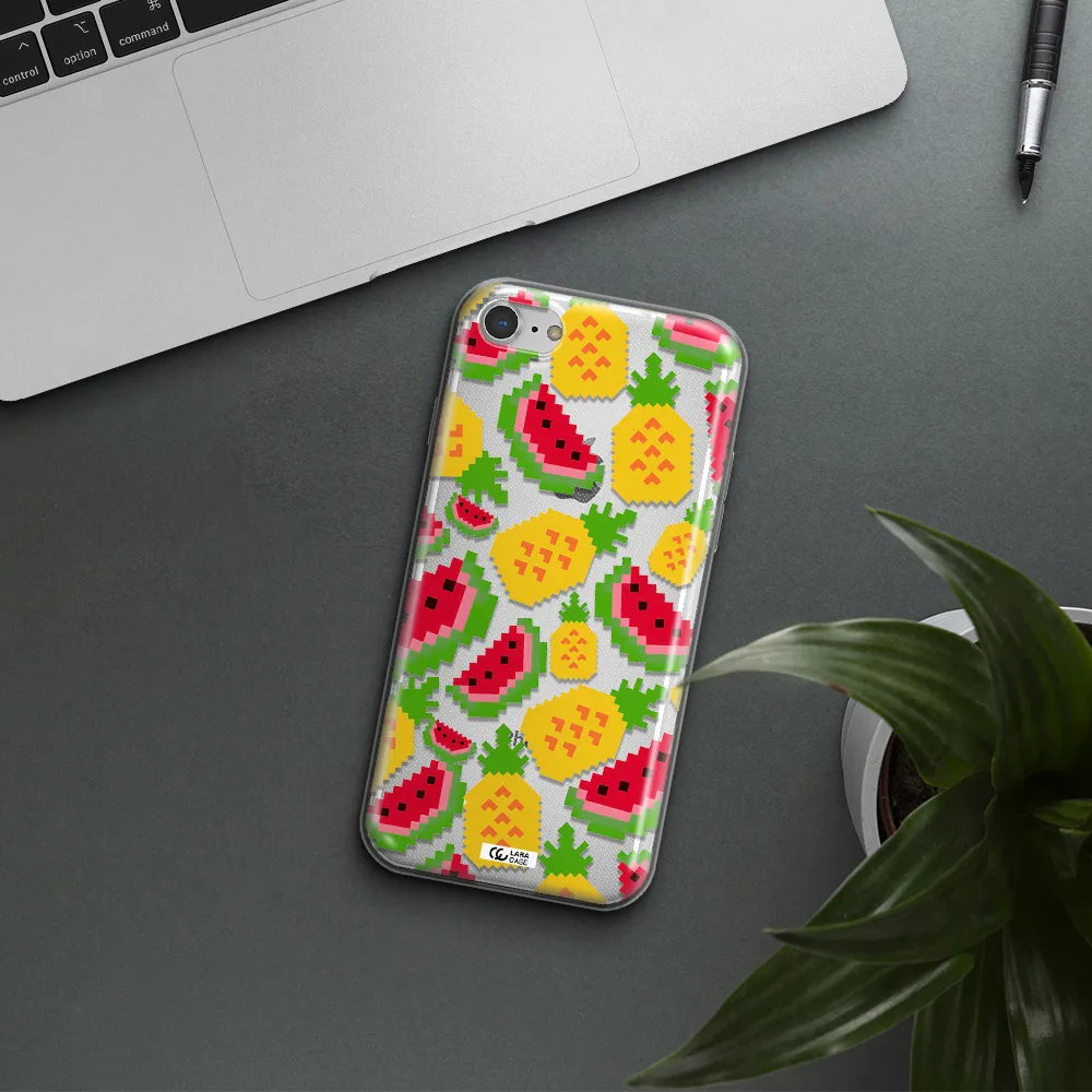 a pattern of watermelon and pineapples Apple iPhone 7 Clear TPU Case