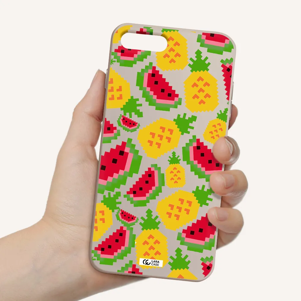 a pattern of watermelon and pineapples Apple iPhone 7 plus Silicone Stone Case