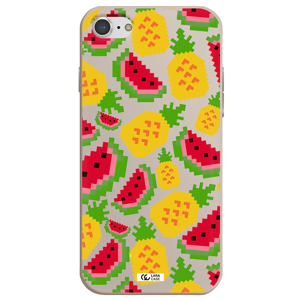 a pattern of watermelon and pineapples Apple iPhone 7 Silicone Stone Case