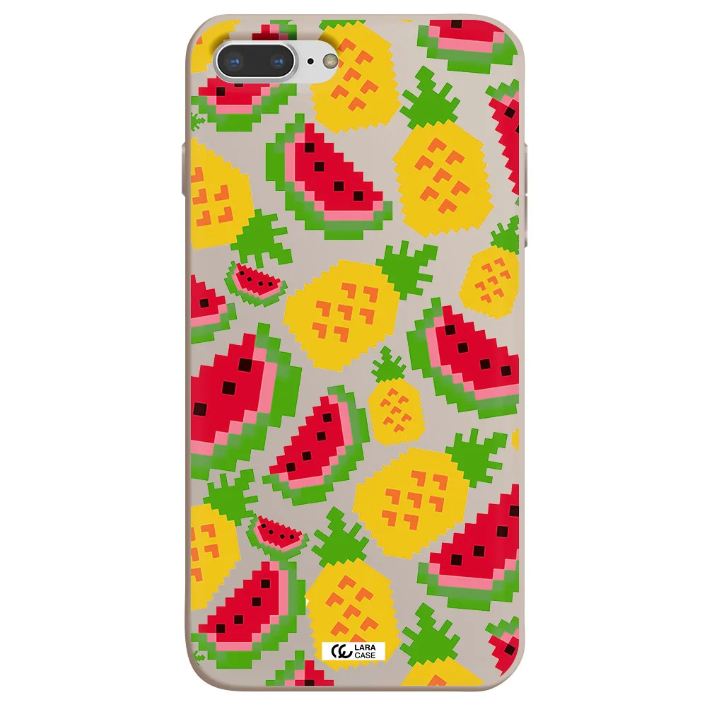 a pattern of watermelon and pineapples Apple iPhone 8 plus Silicone Stone Case