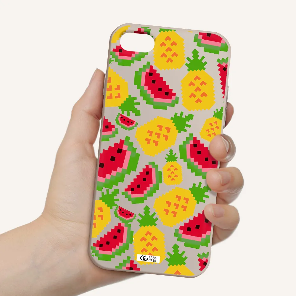a pattern of watermelon and pineapples Apple iPhone 8 Silicone Stone Case