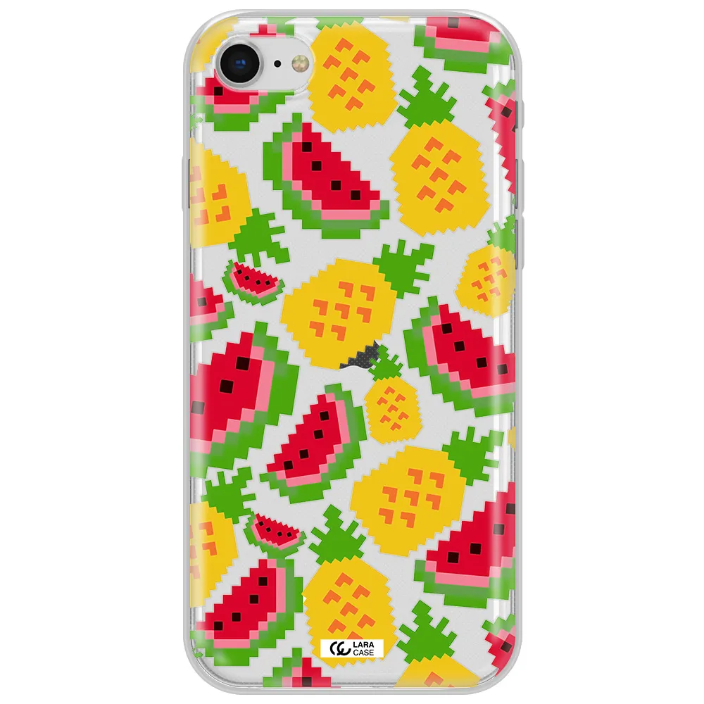 A Pattern Of Watermelon And Pineapples Apple Iphone Se 2020 Clear Tpu Case