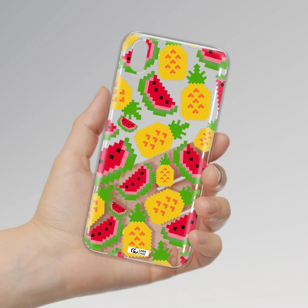 a pattern of watermelon and pineapples Huawei Honor 8S Clear TPU Case