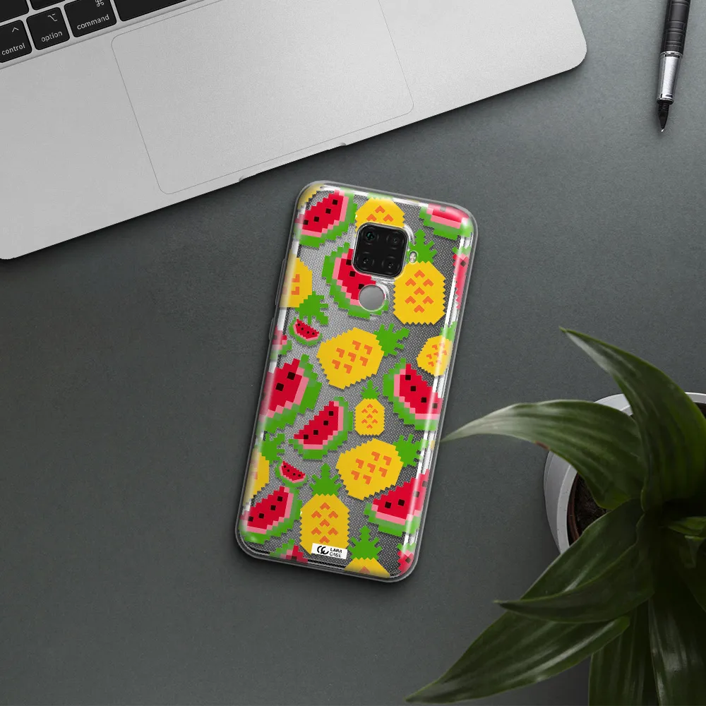 a pattern of watermelon and pineapples Huawei Mate 30 Lite Clear TPU Case