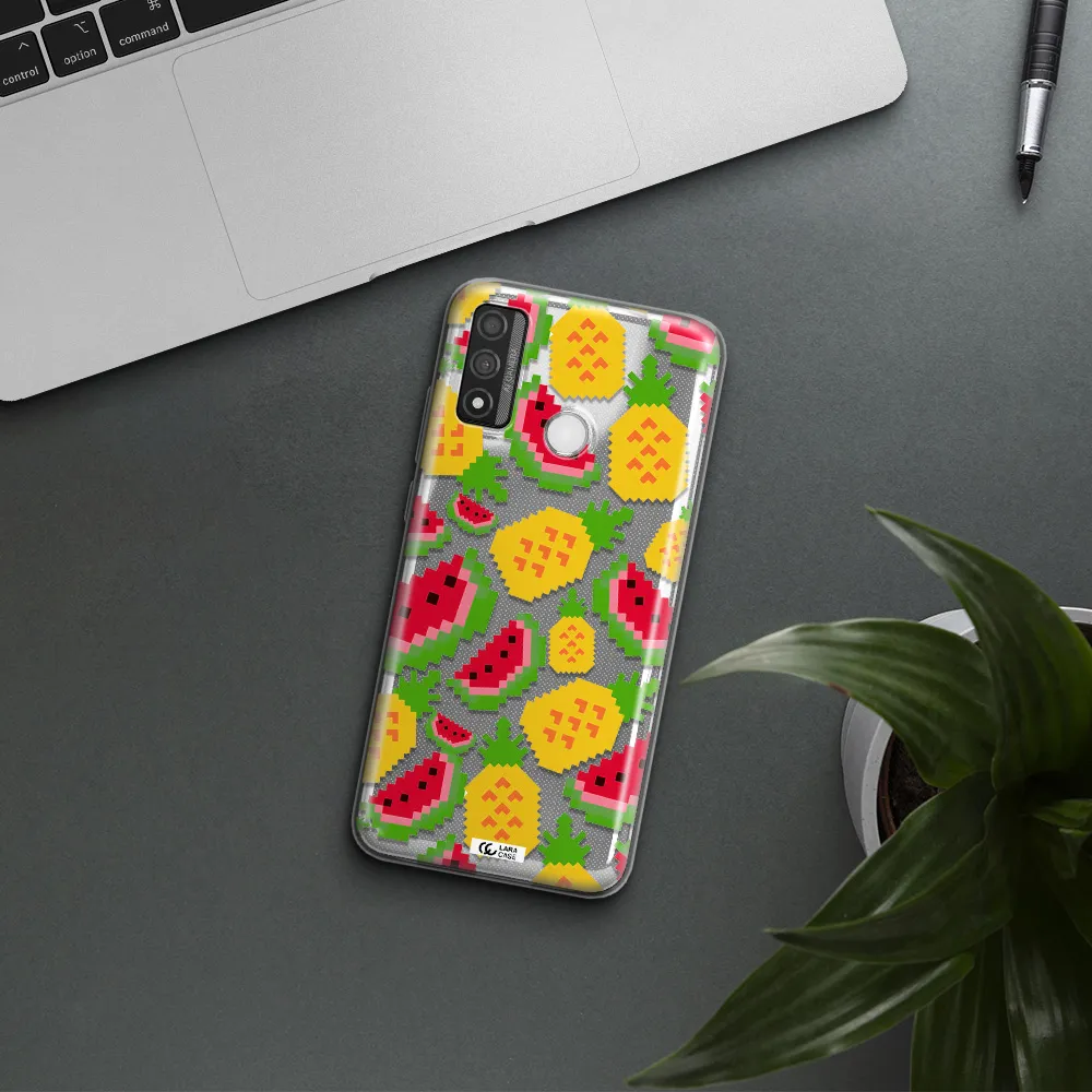 a pattern of watermelon and pineapples Huawei P Smart 2020 Clear TPU Case