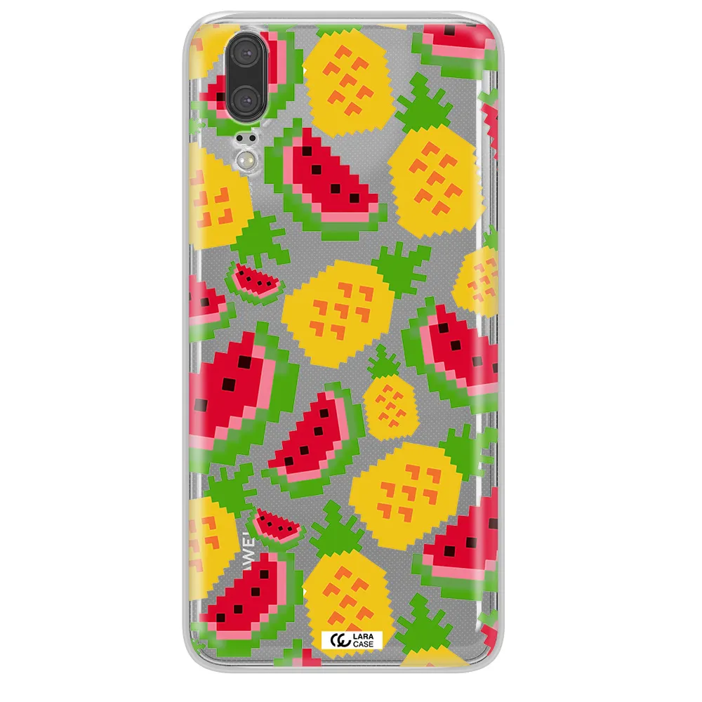 a pattern of watermelon and pineapples Huawei P20 Clear TPU Case