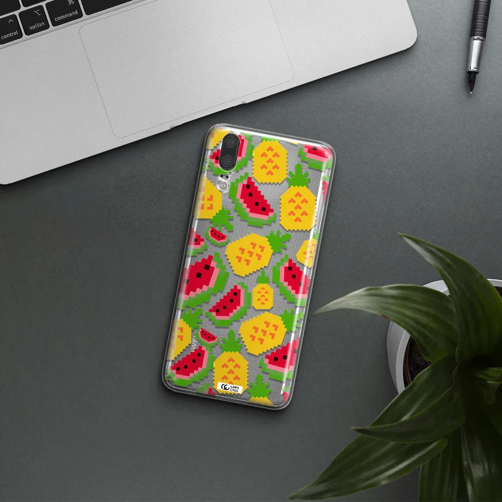 a pattern of watermelon and pineapples Huawei P20 Clear TPU Case