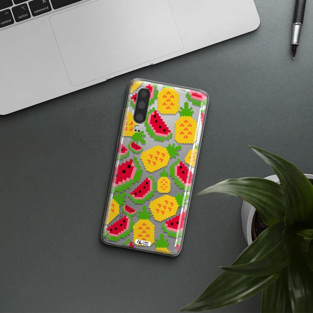 a pattern of watermelon and pineapples Huawei P30 Clear TPU Case