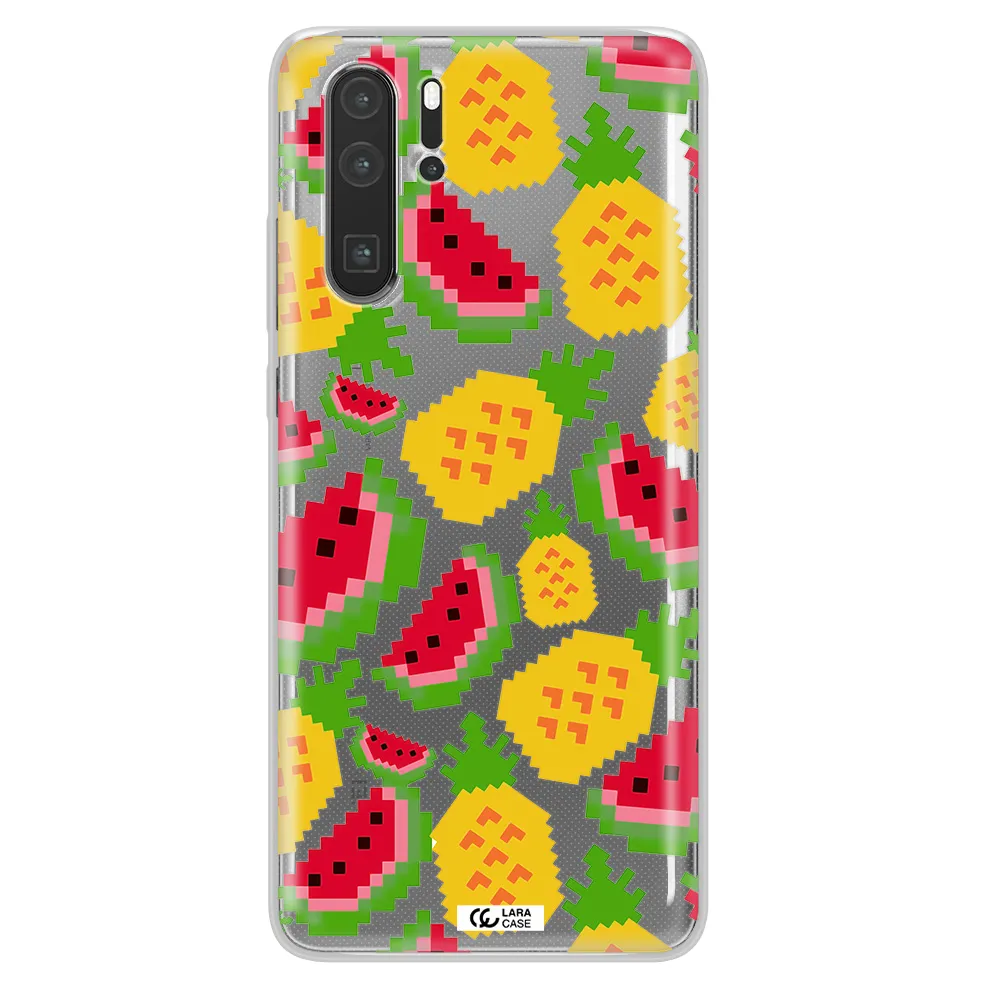 a pattern of watermelon and pineapples Huawei P30 Pro Clear TPU Case