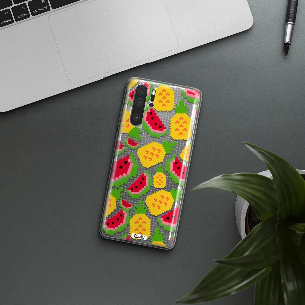a pattern of watermelon and pineapples Huawei P30 Pro Clear TPU Case