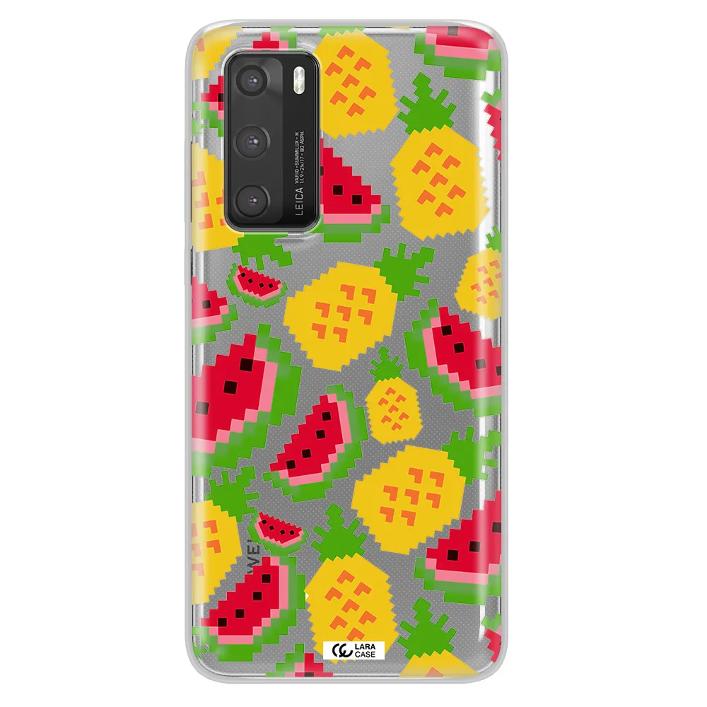 a pattern of watermelon and pineapples Huawei P40 Clear TPU Case