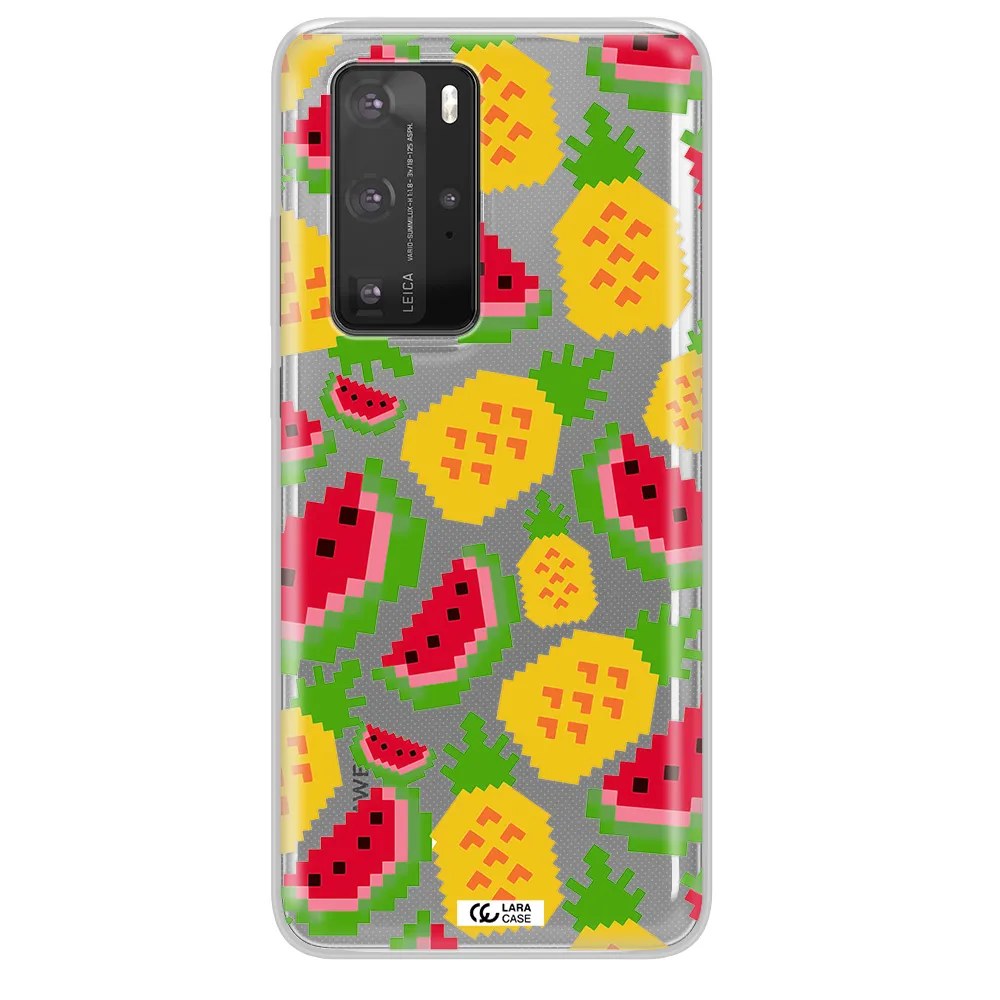 a pattern of watermelon and pineapples Huawei P40 Pro Clear TPU Case
