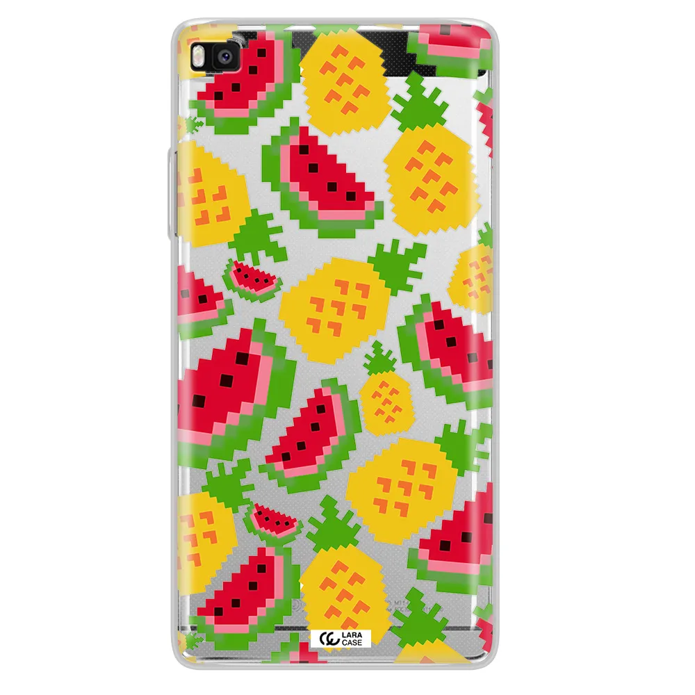 a pattern of watermelon and pineapples Huawei P8 Clear TPU Case