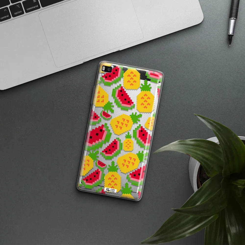 a pattern of watermelon and pineapples Huawei P8 Clear TPU Case
