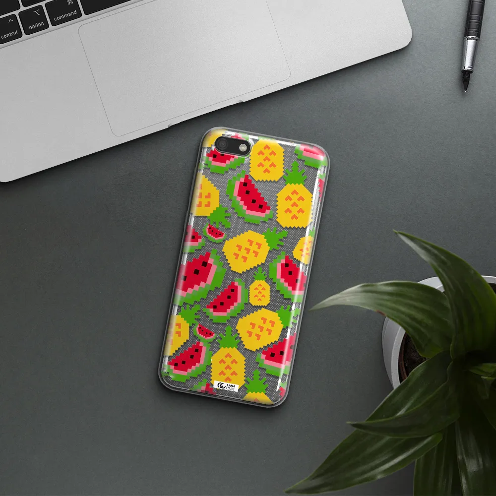 a pattern of watermelon and pineapples Huawei Y5 2018 Clear TPU Case