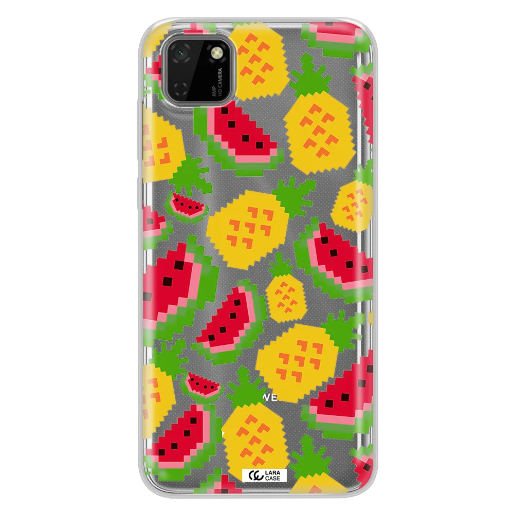 a pattern of watermelon and pineapples Huawei Y5P Clear TPU Case