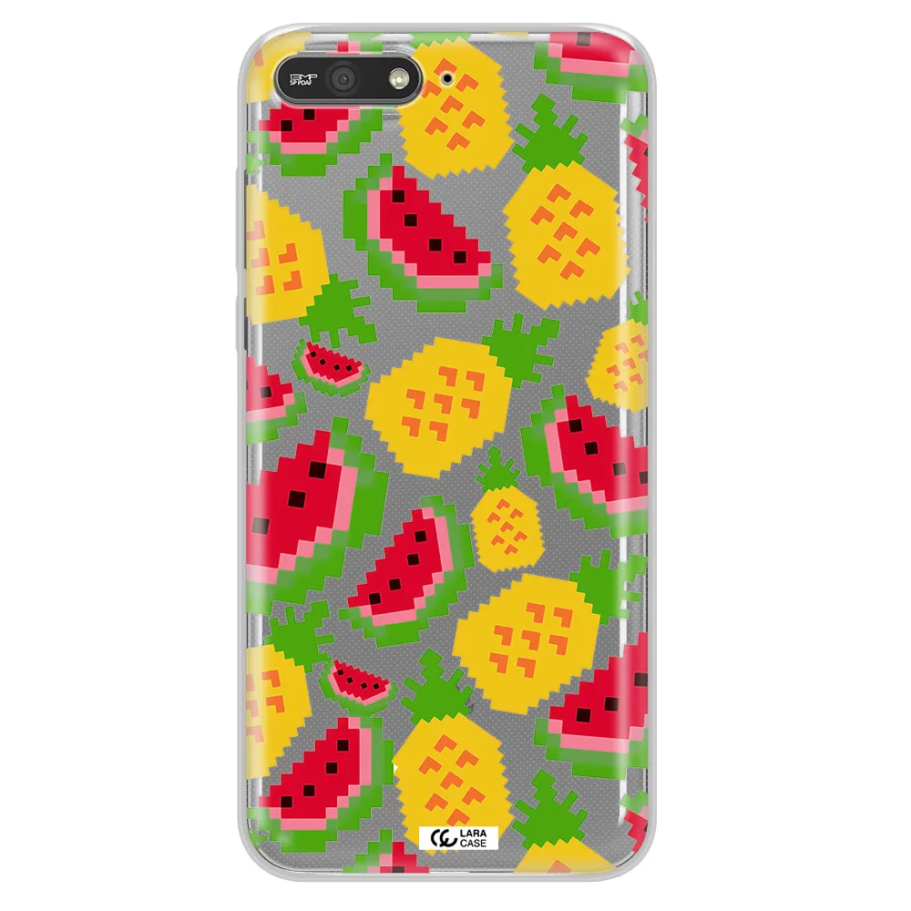 a pattern of watermelon and pineapples Huawei Y6 2018 Clear TPU Case