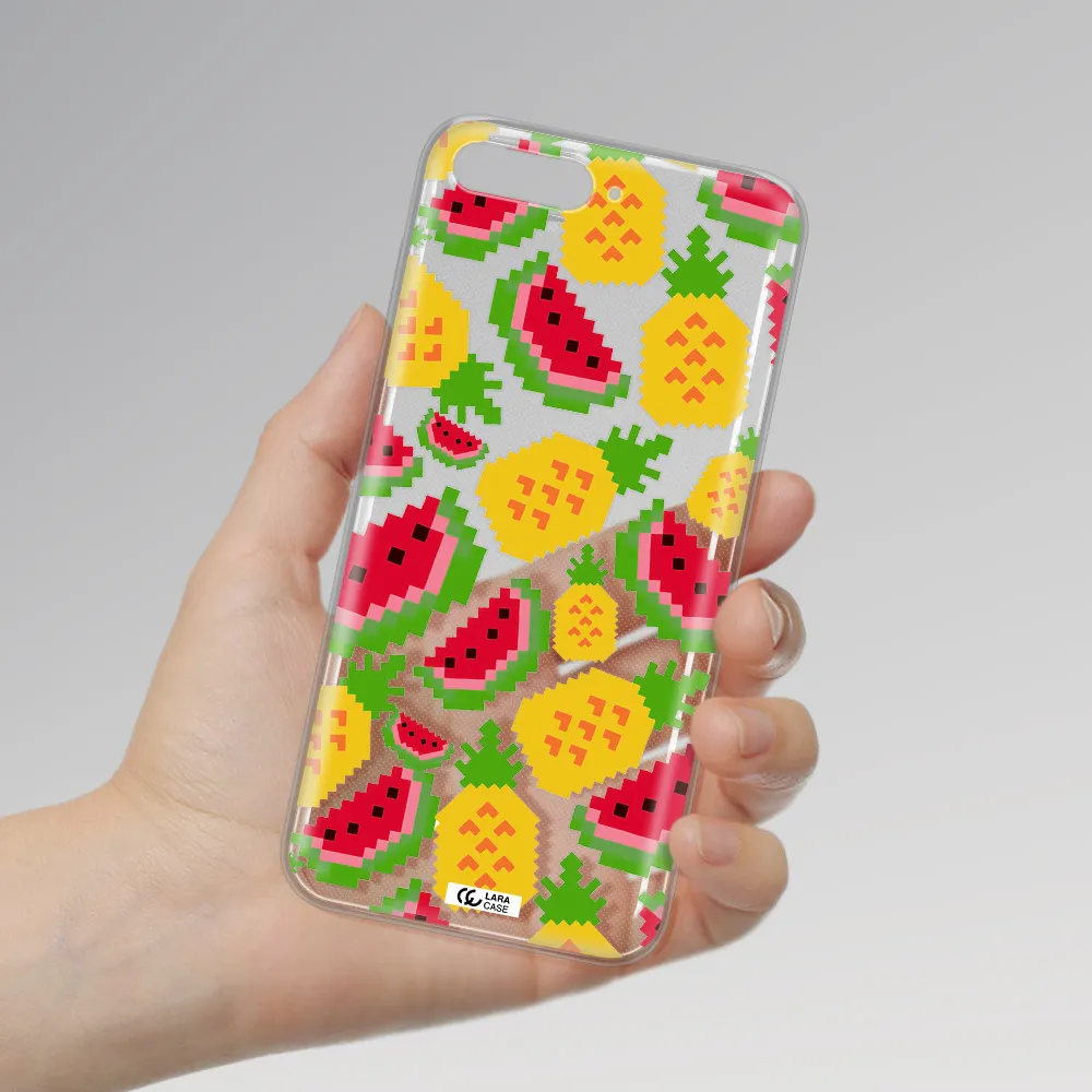 a pattern of watermelon and pineapples Huawei Y6 2018 Clear TPU Case