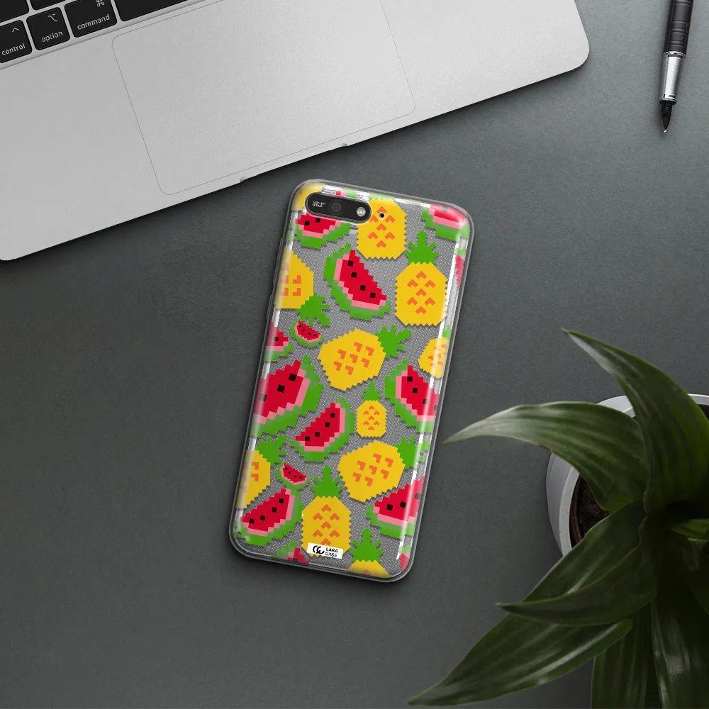 a pattern of watermelon and pineapples Huawei Y6 2018 Clear TPU Case