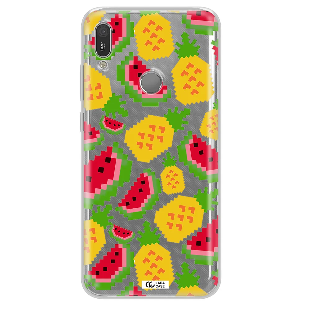 a pattern of watermelon and pineapples Huawei Y6 2019 Clear TPU Case