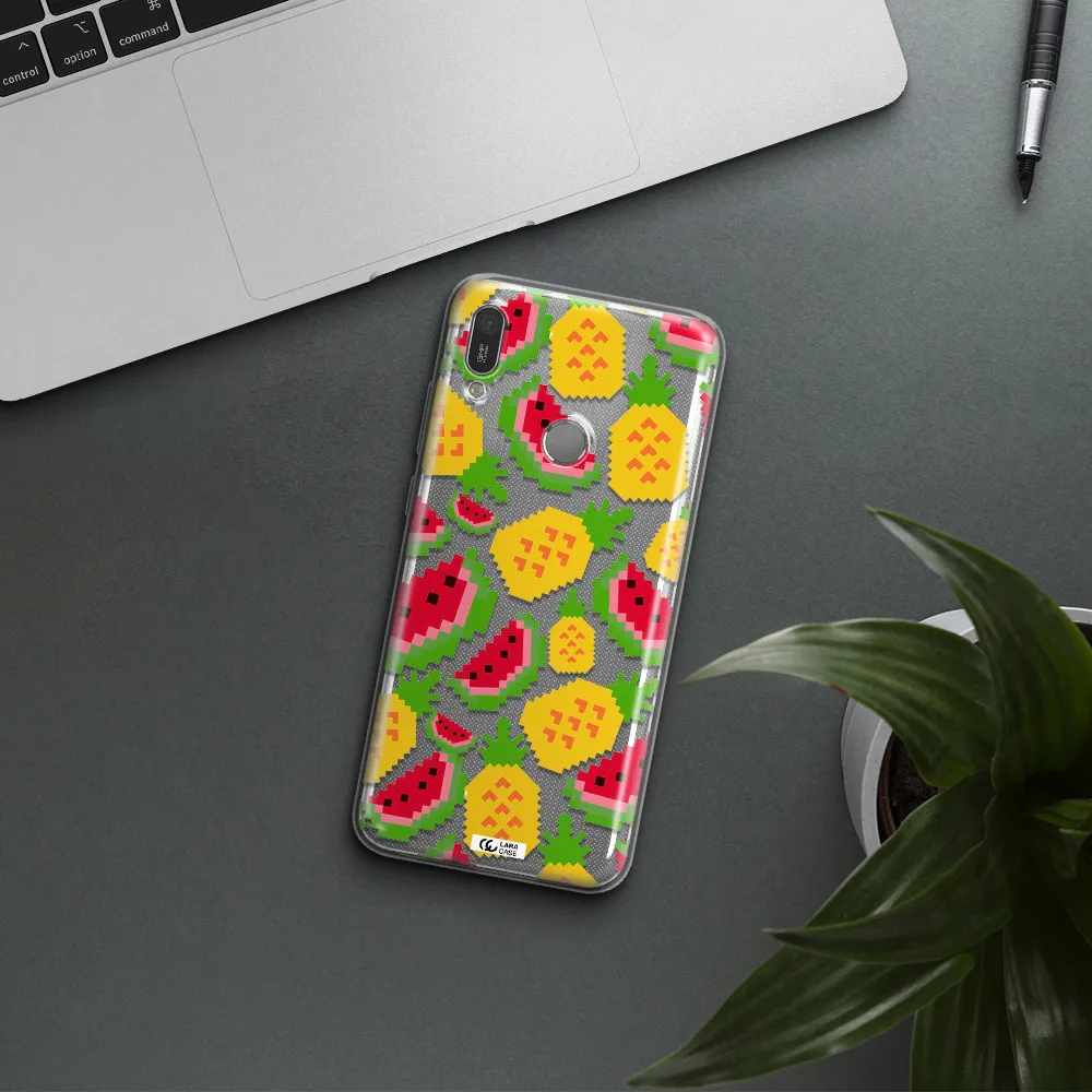 a pattern of watermelon and pineapples Huawei Y6 2019 Clear TPU Case