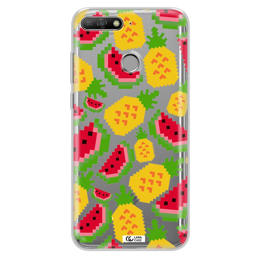 a pattern of watermelon and pineapples Huawei Y6 Prime 2018 Clear TPU Case