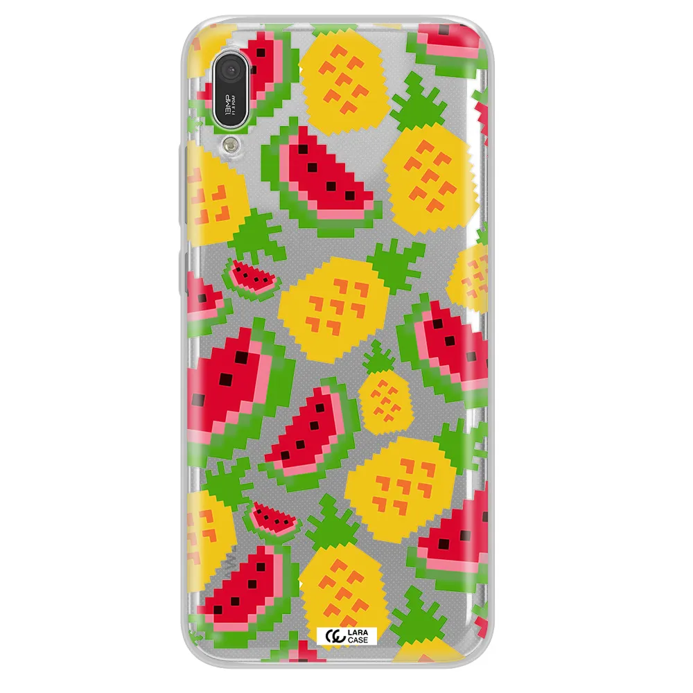 a pattern of watermelon and pineapples Huawei Y6 Pro 2019 Clear TPU Case