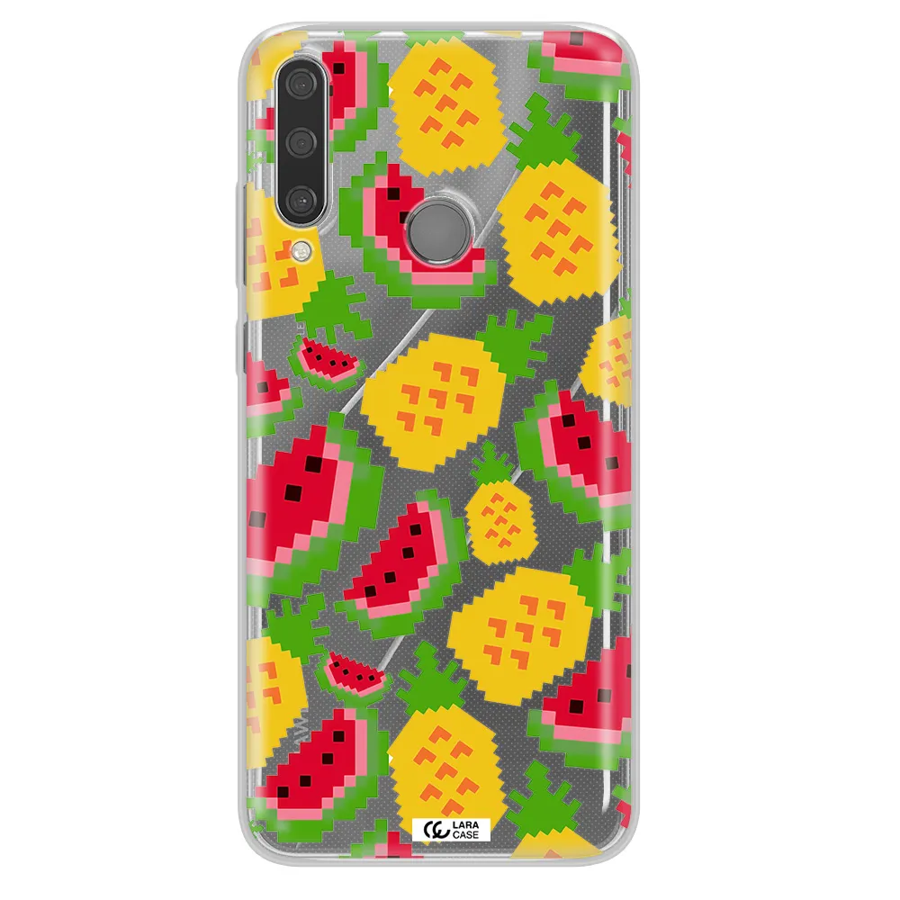 a pattern of watermelon and pineapples Huawei Y6P Clear TPU Case