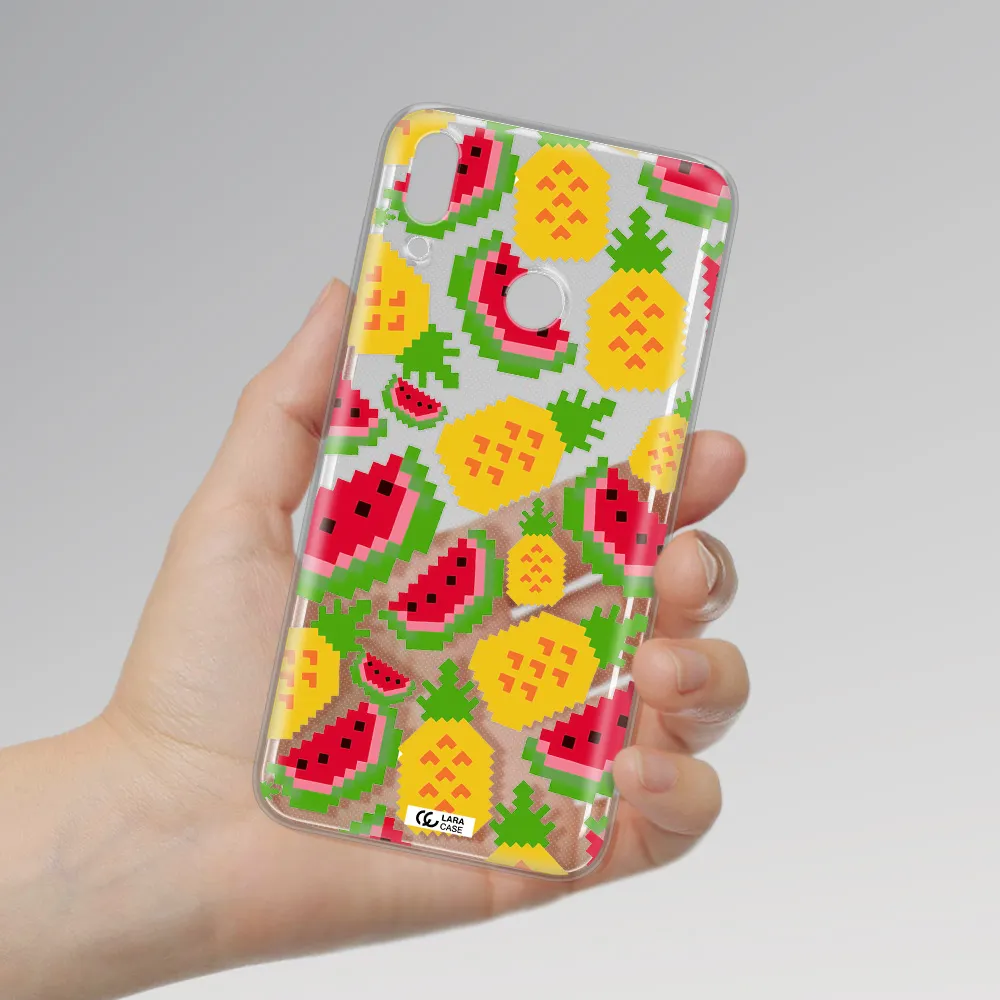 a pattern of watermelon and pineapples Huawei Y7 2019 Clear TPU Case
