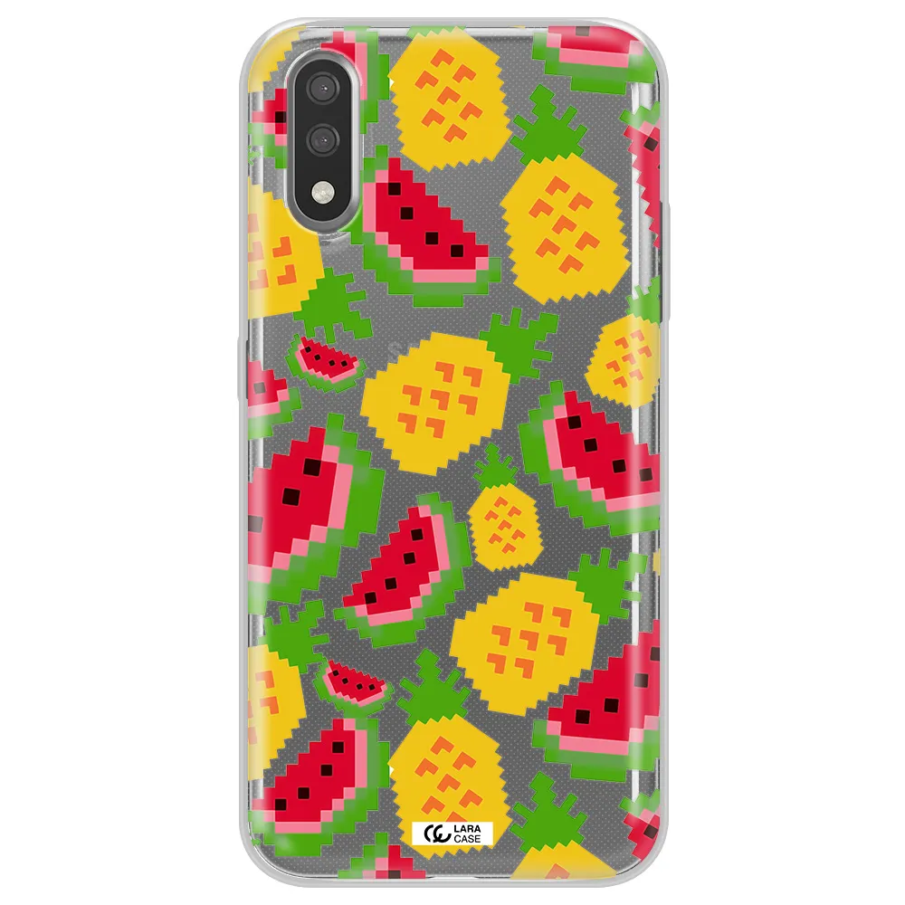 a pattern of watermelon and pineapples Samsung A01 Clear TPU Case
