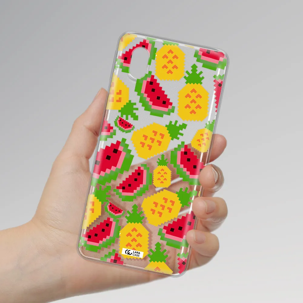 A Pattern Of Watermelon And Pineapples Samsung A01 Core Clear Tpu Case