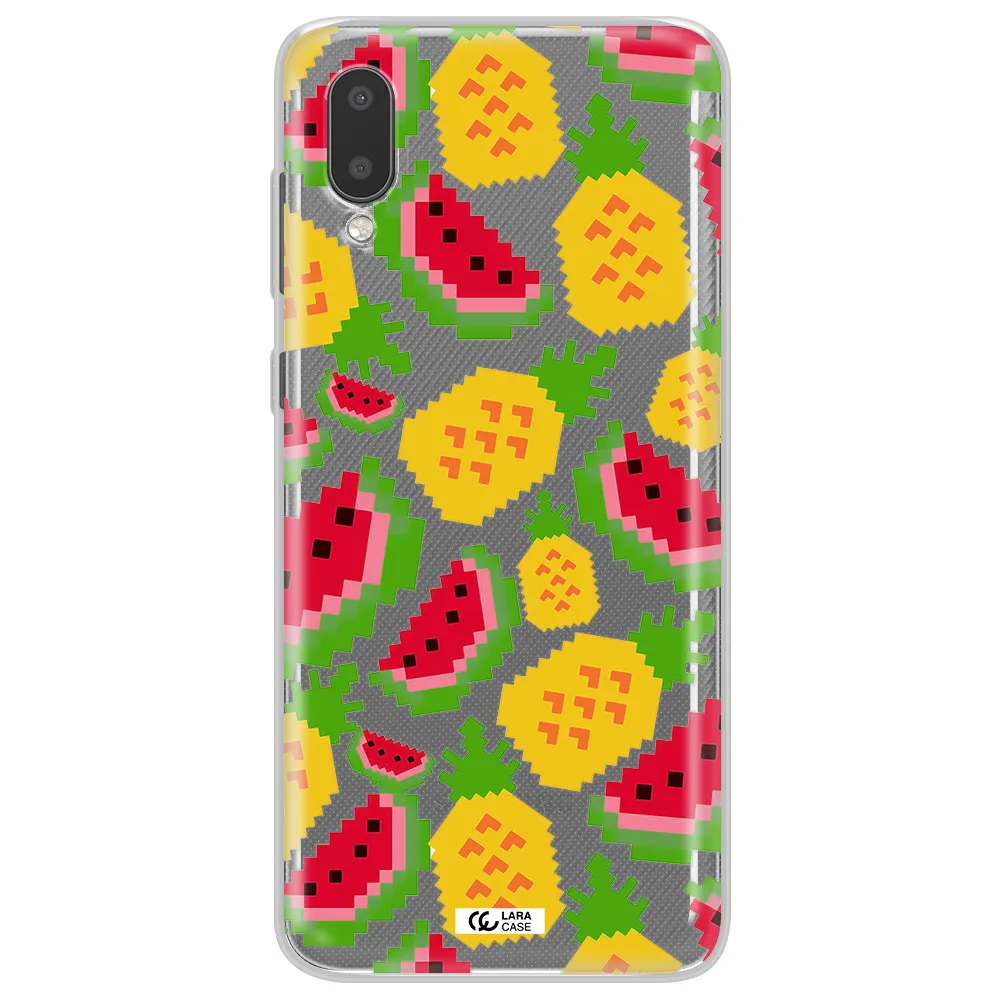 a pattern of watermelon and pineapples Samsung A02 Clear TPU Case