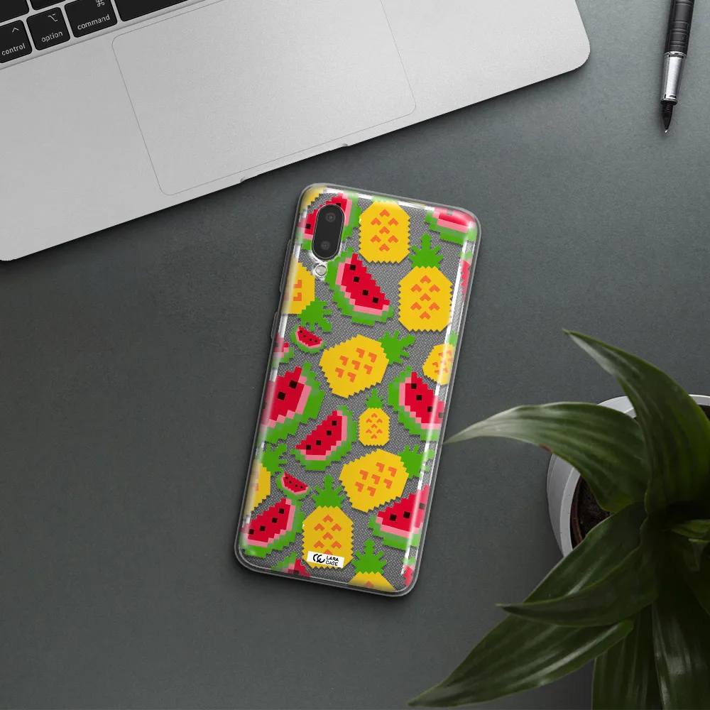 a pattern of watermelon and pineapples Samsung A02 Clear TPU Case
