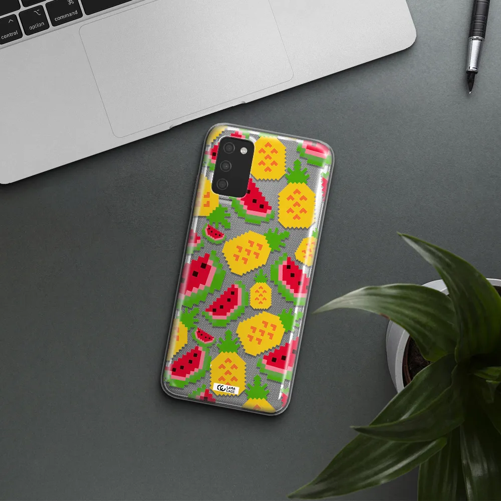 a pattern of watermelon and pineapples Samsung A03S Clear TPU Case