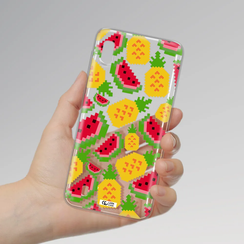 a pattern of watermelon and pineapples Samsung A10 Clear TPU Case