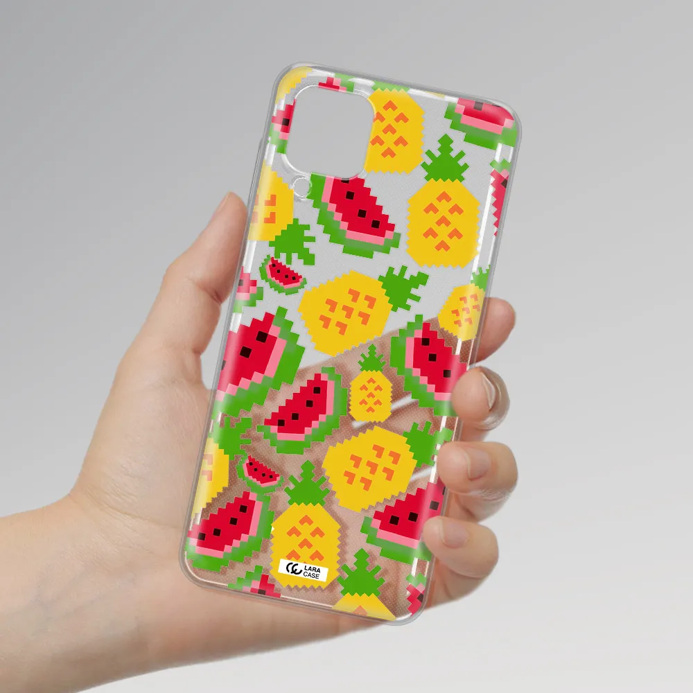 a pattern of watermelon and pineapples Samsung A12 4g Clear TPU Case