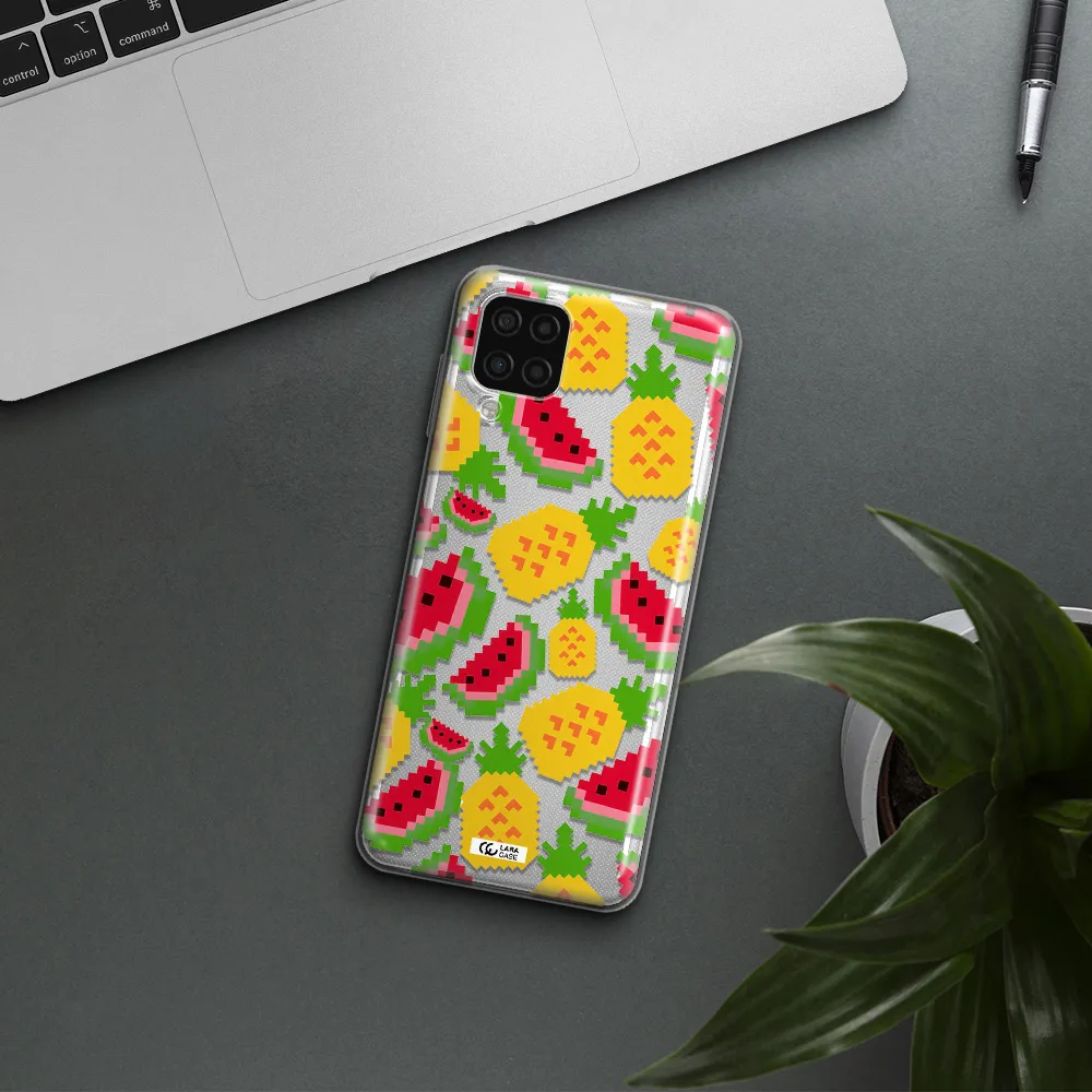 a pattern of watermelon and pineapples Samsung A12 4g Clear TPU Case