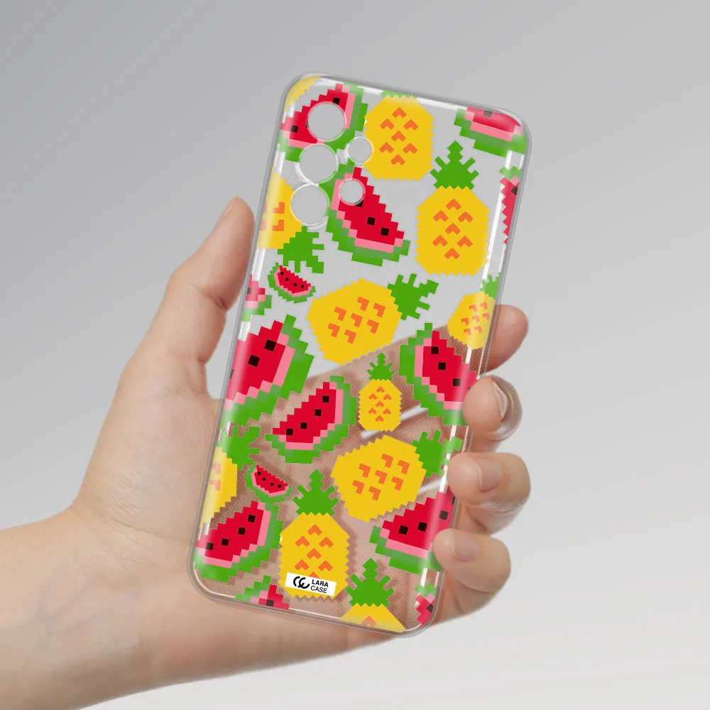 a pattern of watermelon and pineapples Samsung A13 4g Clear TPU Case