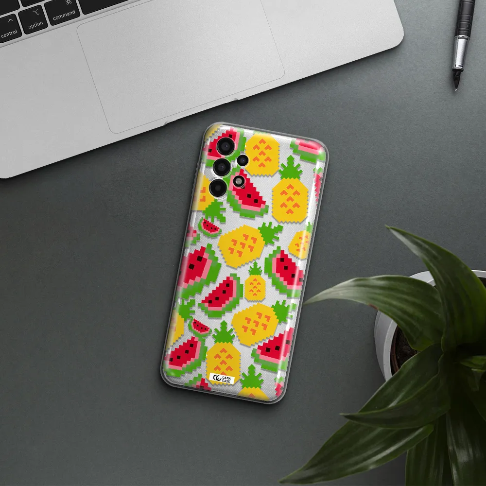 a pattern of watermelon and pineapples Samsung A13 4g Clear TPU Case