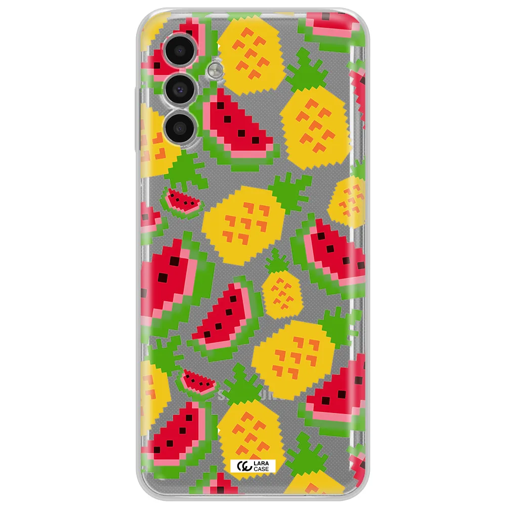 A Pattern Of Watermelon And Pineapples Samsung A13 5G Clear Tpu Case
