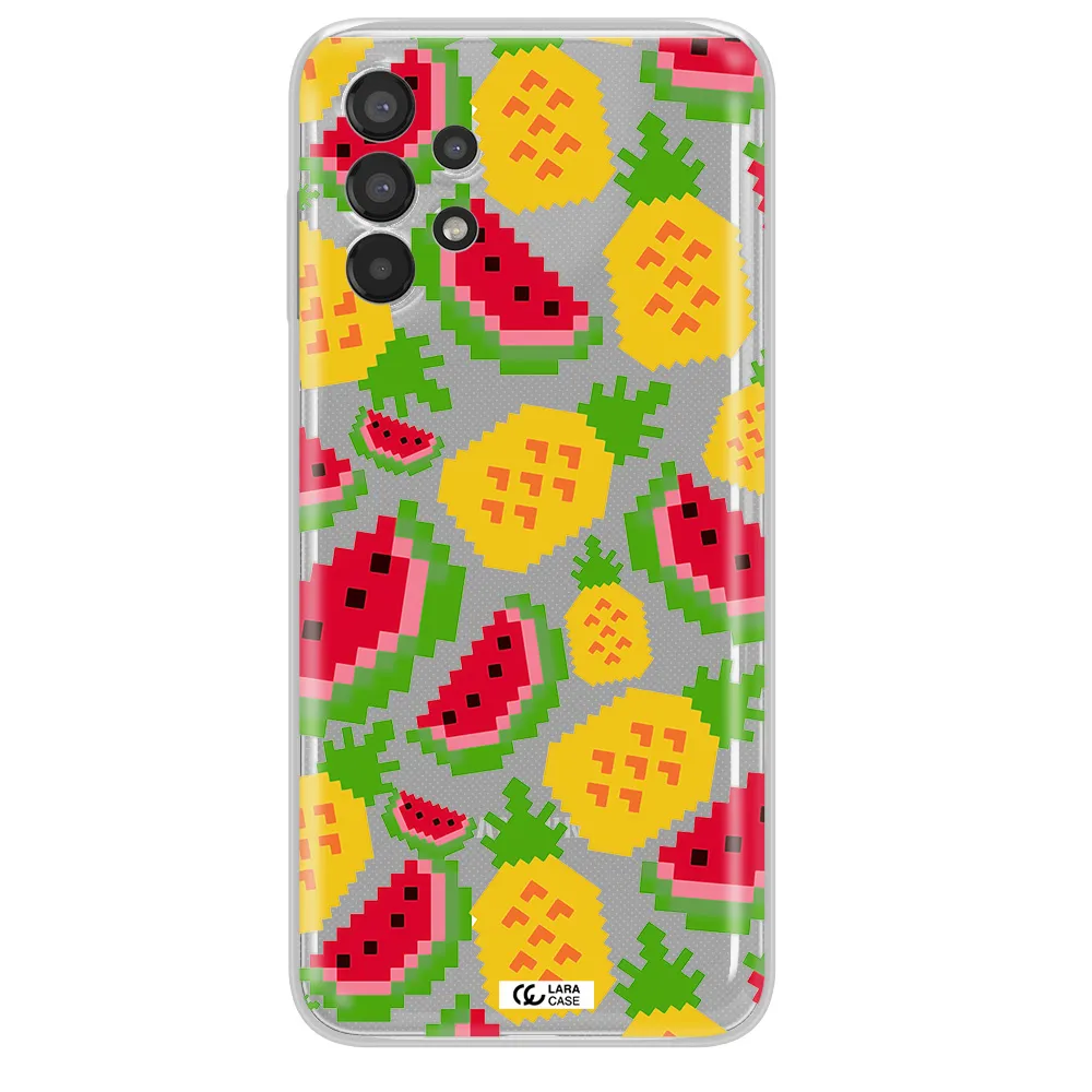 a pattern of watermelon and pineapples Samsung A13 Clear TPU Case