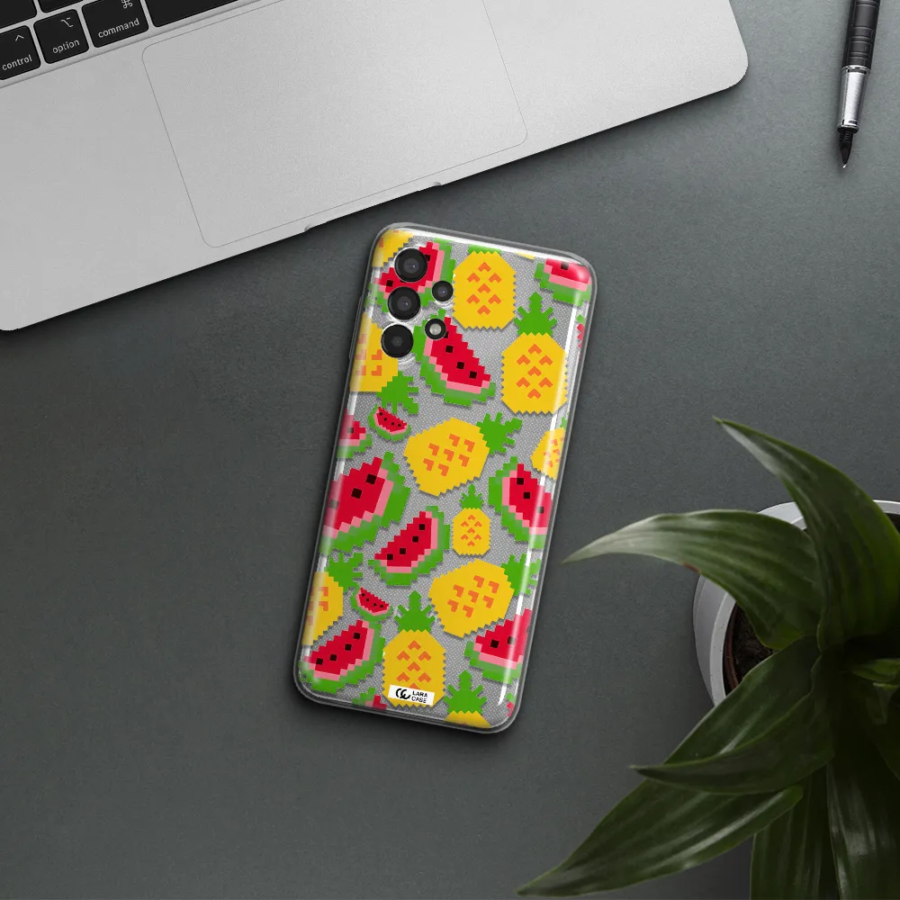 a pattern of watermelon and pineapples Samsung A13 Clear TPU Case