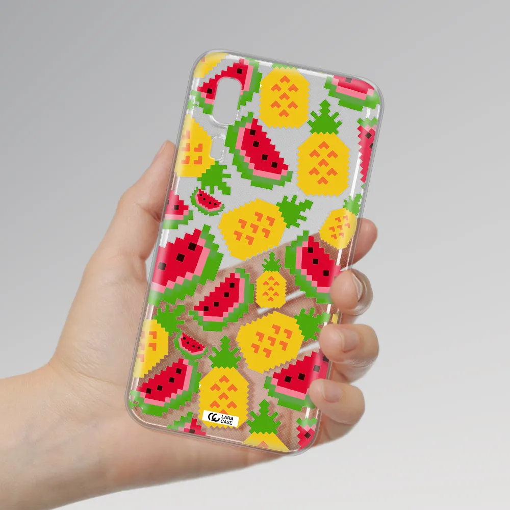 a pattern of watermelon and pineapples Samsung A2 Core Clear TPU Case